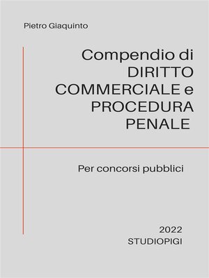 cover image of Compendio di DIRITTO COMMERCIALE e PROCEDURA PENALE